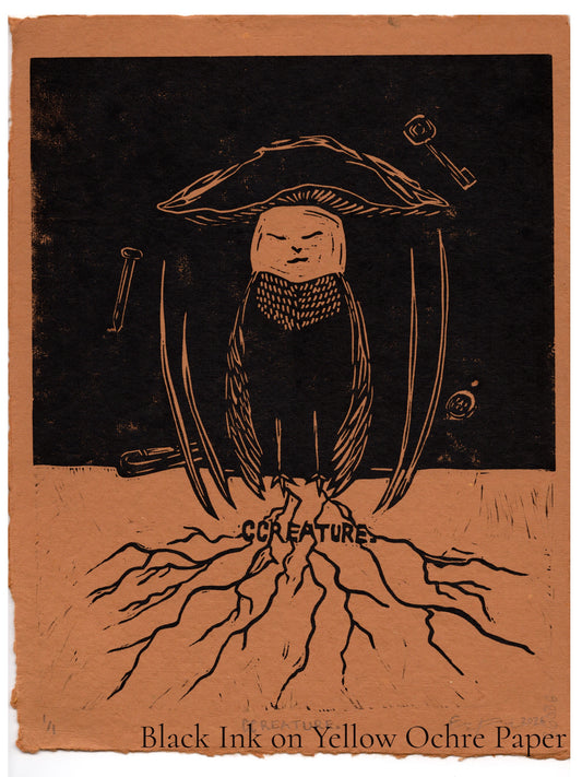 CCREATURE. Linocut Print
