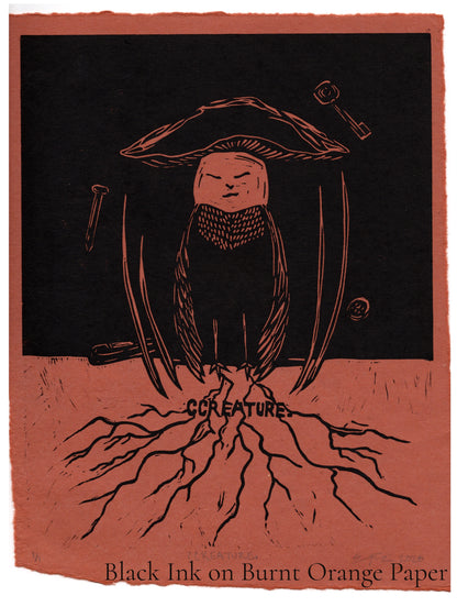 CCREATURE. Linocut Print