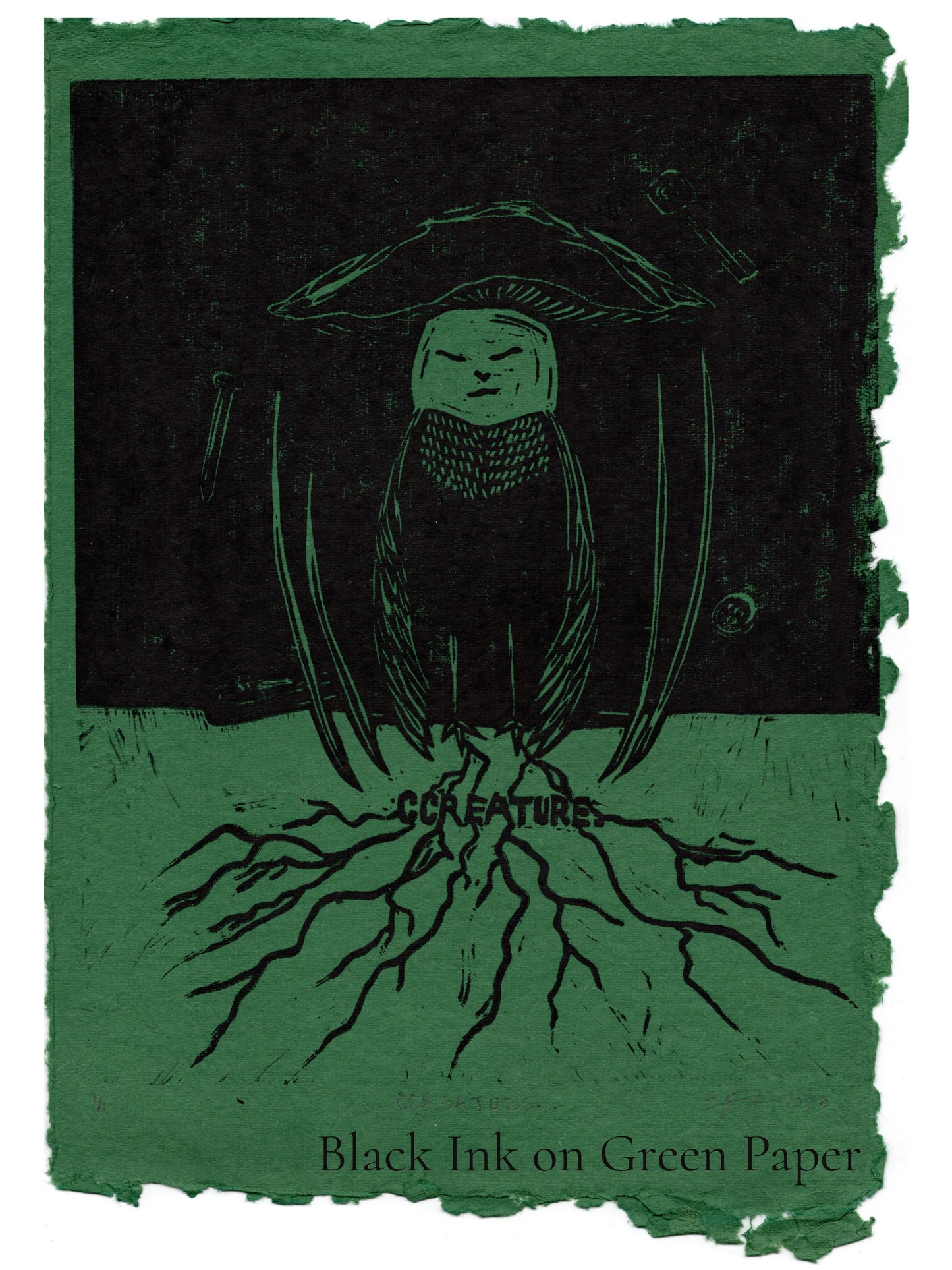 CCREATURE. Linocut Print
