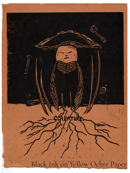 CCREATURE. Linocut Print
