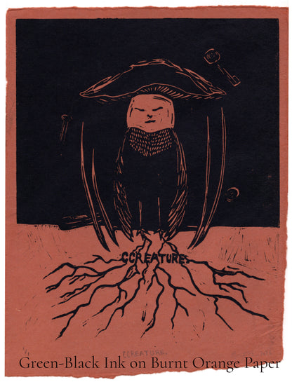 CCREATURE. Linocut Print