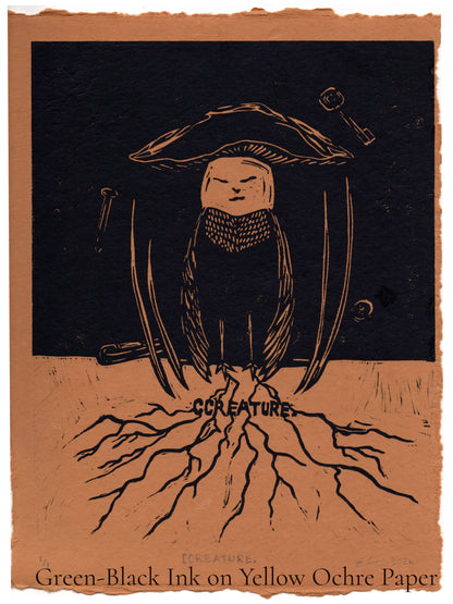 CCREATURE. Linocut Print