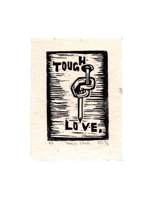 Tough Love Linocut Print