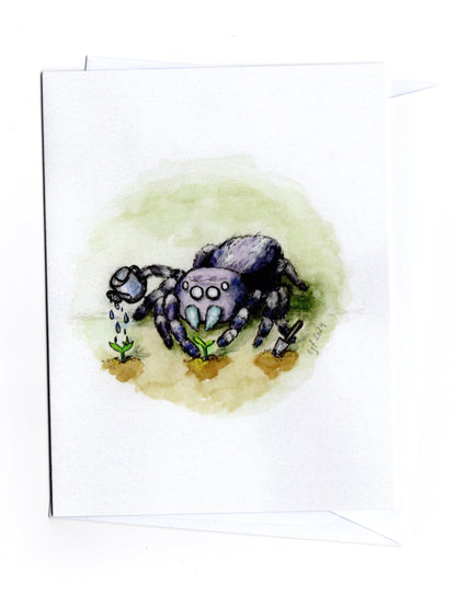 "Gardening Spider" Greeting Card