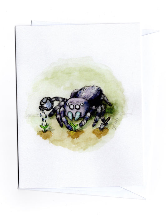 "Gardening Spider" Greeting Card